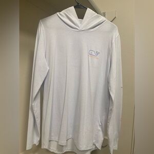 Vineyard Vines Light Blue lightweight Hoodie with Whale Logo